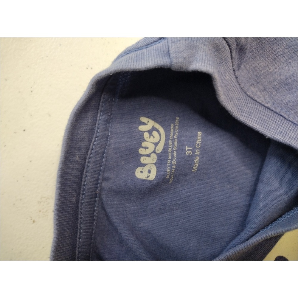 Bluey Bingo Graphic Tee Heather Blue Toddler T-Shirt 3T‎ - Picture 3 of 4